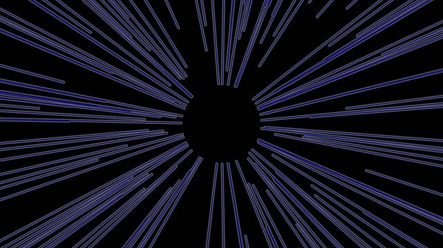 Hyperspace Warp Speed Starfield Blue Glowing Light Streaks Motion Graphics Background for Sci-fi Space Travel and High Speed Data Transfer