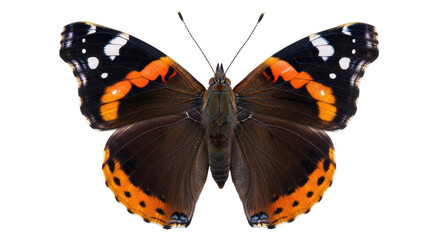 Naklejka premium Red admiral butterfly with black orange white