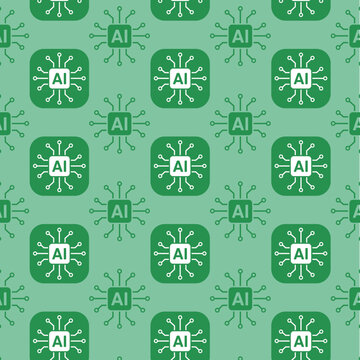Vector repeat pattern of AI artificial intelligence as a repeat pattern for web design, futuristic digital print 