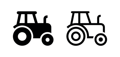 Agricultural farm tractor vehicle icon set. © liubomir118809