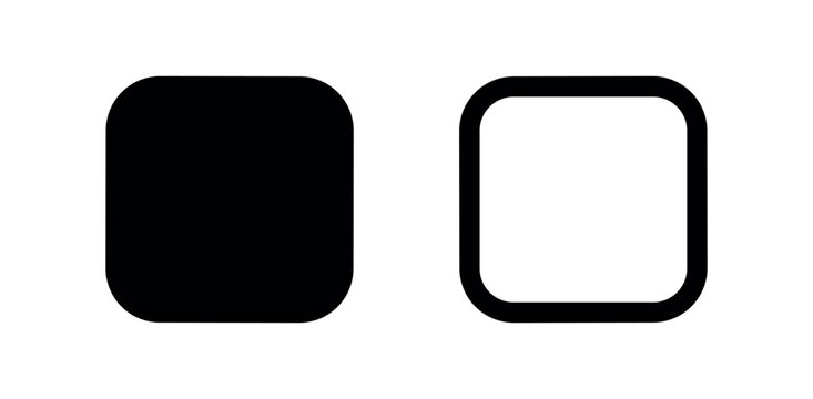 Rounded square shape icons in solid and outline styles