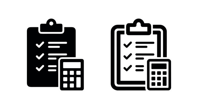 Clipboard checklist with calculator icons for audit