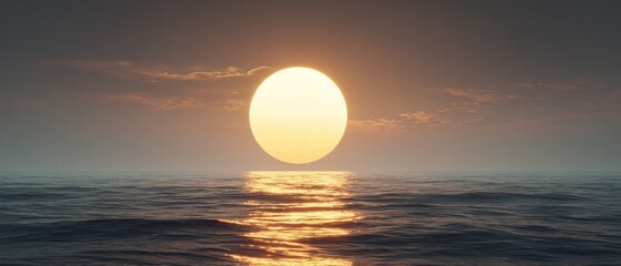 Fototapeta premium Serene ocean sunset with vibrant sky and calm waves