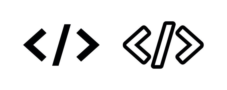 Programming code tags developer icons.