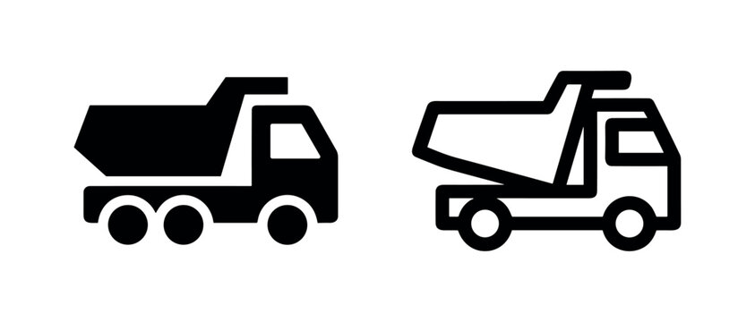 Dump Truck Icon - Tipper Truck, Heavy Vehicle, and Construction Site Transport