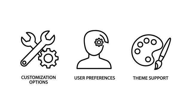 Software customization and personalization interface concept icons with customization preferences settings personalization configuration interface creative software management modification