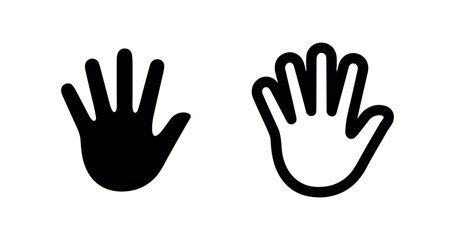 Fototapeta premium Human hand print icon, symbolizing identity, touch, stop, or creative expression.