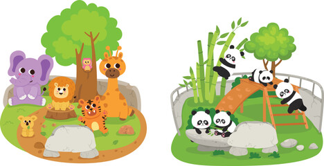 Fototapeta premium illustration of isolated animal zoo vector