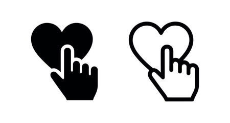 Obraz premium Hand clicking heart like icon