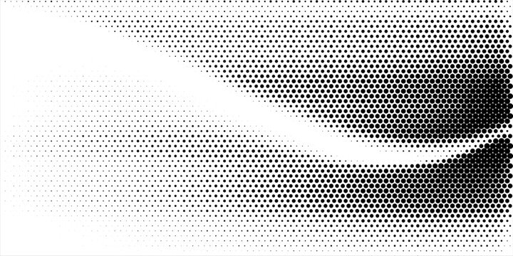 Grunge dotted halftone gradient background. Faded grit noise texture. White and black wallpaper. Retro pixelated backdrop. Anime or manga style comic overlay. Vector graphic design textured template.