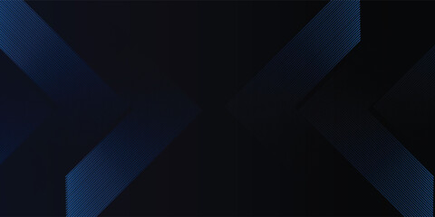 Obraz premium 3D blue techno abstract futuristic background with overlapping layers on dark space with glowing line shapes decoration. Geometric line style concept modern graphic design elements.