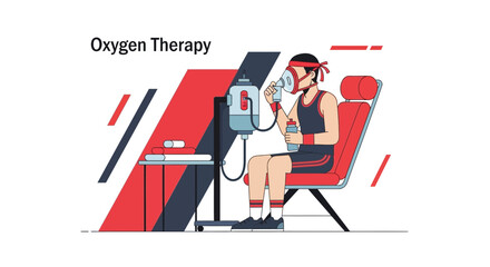 Fototapeta premium Patient Receiving Oxygen Therapy with Medical Equipment in a Modern Healthcare Setting