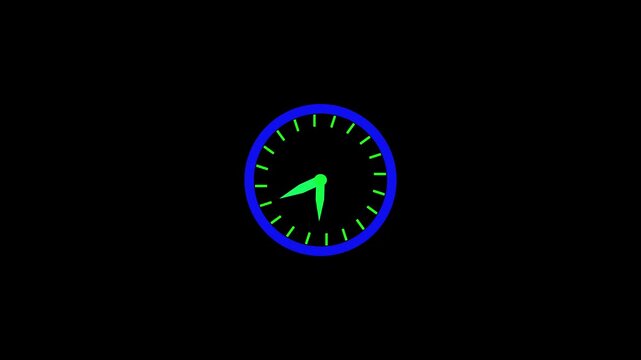 2 Min arrow clock icon animation. 2 minute animation on black background and creating a stunning 4k video