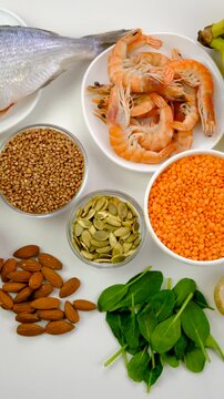 Foods that contain copper. Selective focus.