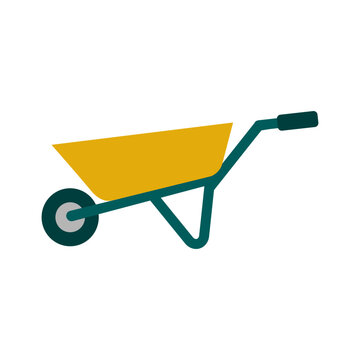 wheelbarrow on white background