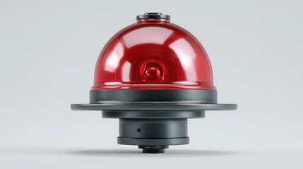 Fototapeta premium Industrial red warning beacon light isolated on a light grey background