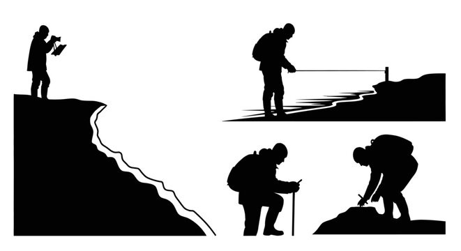 Technician constructs icy runway on Arctic landscape with specialized gear and equipment