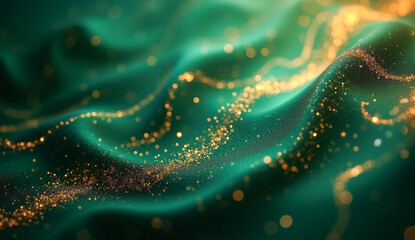 Obraz premium green yellow abstract waves on a green background, abstract background