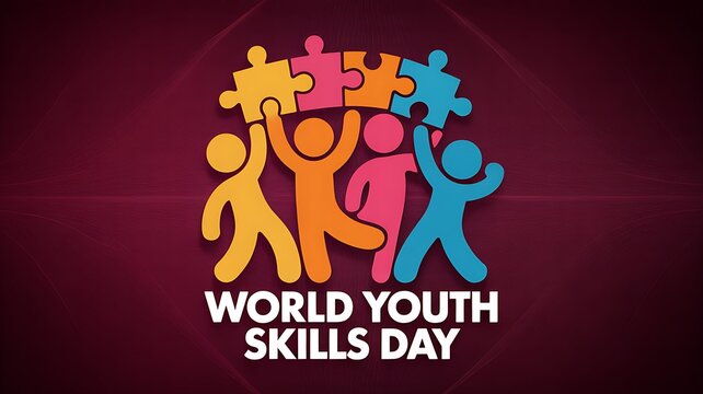 People holding puzzle pieces for world youth skills day