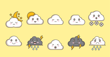 Fototapeta premium Cute Cloud Vector Art Illustration