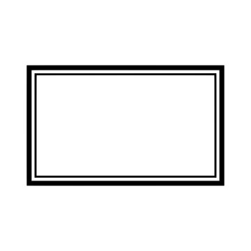 Minimalist black double line rectangular border frame vector icon