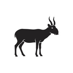 Fototapeta premium Saiga antelope silhouette vector illustration for wildlife design projects