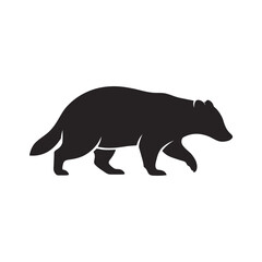 Fototapeta premium Badger silhouette vector graphic icon with wildlife silhouette isolated