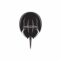 Horseshoe crab silhouette sea creature icon with horseshoe silhouette creature © sahajad hossen