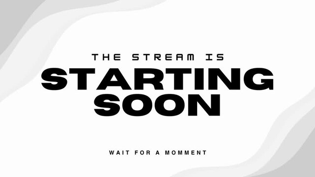 Dynamic motion graphic featuring a modern 'Stream Starting Soon' message, ideal for online content creators, digital events, and live broadcasts to engage viewers during pre-show or waiting periods.