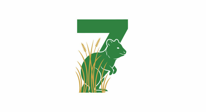 Green Frog Sitting in Tall Grass Illustration.