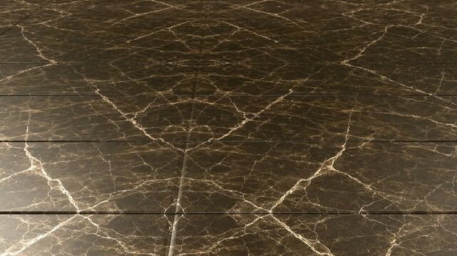 Slow motion movement over Emperador Dark brown marble tiles seamless pattern surface rich luxury stone texture for high end architecture backdrop design