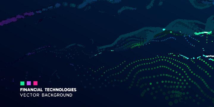 Wave pattern vector background with teal and purple color scheme