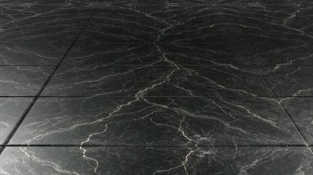 Mysterious movement over Black Mirage marble tiles seamless pattern backdrop elegant dark stone texture with fine veins for high end interior decoration