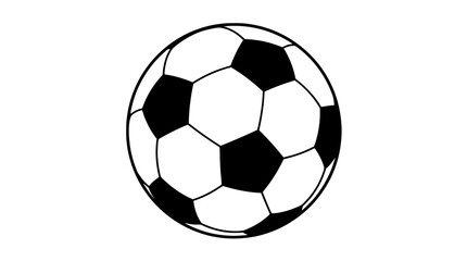 Fototapeta premium Classic Football Ball Outline Icon Sports Equipment Vector