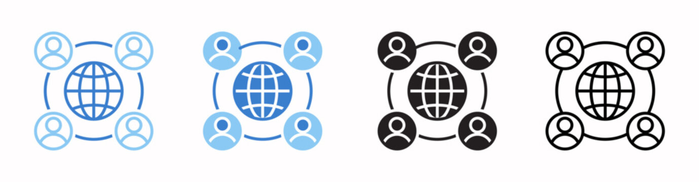 Connected Workforce Vector Illustration In Multistyle