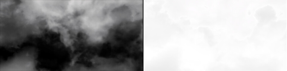 Fototapeta premium Dense white fog or smoke overlay with transparent background for realistic atmospheric composite design elements.