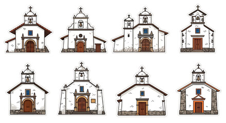 Fototapeta premium Equestrian estates and stables are depicted in a scenic landscape with various buildings and structures shown from different angles and perspectives outdoors