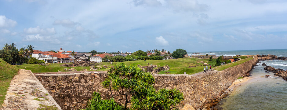 Stone Walls of Galle Fort Overlooking the Indian Ocean in Galle, Sri Lanka
