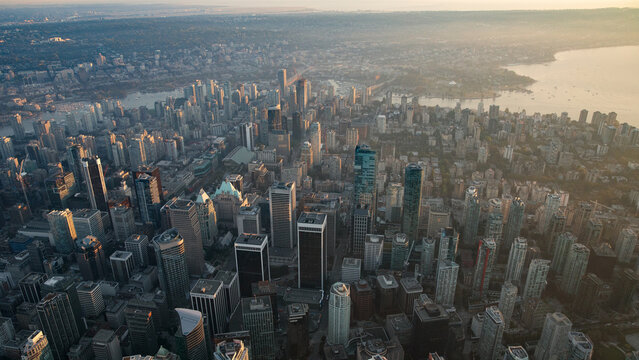 Aerial view of a Vancouver, BC