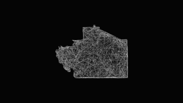 Sketch Macon outline map animation - smooth progressive reveal