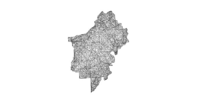 Sketch Saint Clair outline map animation - smooth progressive reveal