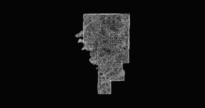 Sketch Baxter outline map animation - smooth progressive reveal