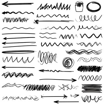Assortment of hand-drawn lines