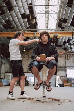 Barbershop action With industrial Vibe