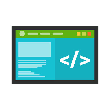 Web Development and Programming Concept Flat Vector Illustration