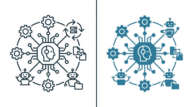 Robotic Process Automation and Digital Transformation Concept