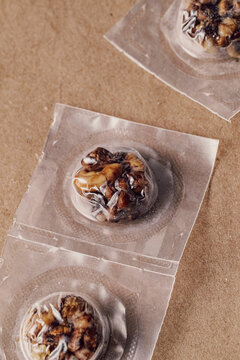 psilocybin magic truffles microdoses on brown paper background