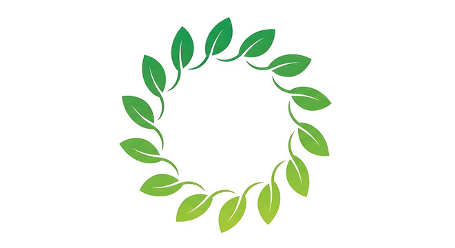 Circular leaf wreath frame eco friendly border with friendly environment vegetation circular botanical ornament sustainable