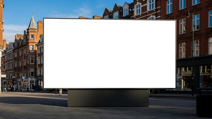 Fototapeta premium Blank Billboard in Urban Street with Buildings