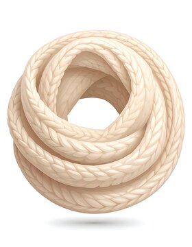 Knitted coiled rope